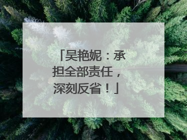 吴艳妮：承担全部责任，深刻反省！