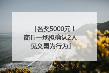 各奖5000元！商丘一地拟确认2人见义勇为行为