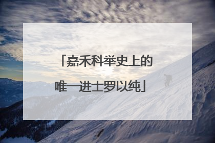 嘉禾科举史上的唯一进士罗以纯