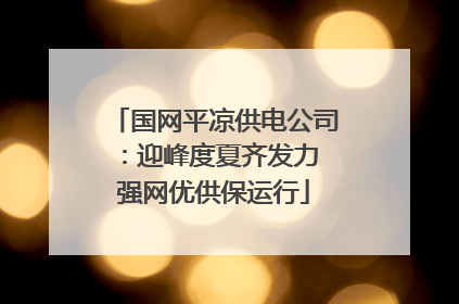 国网平凉供电公司：迎峰度夏齐发力 强网优供保运行