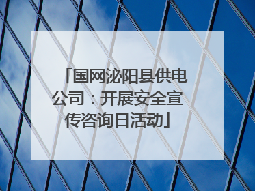 国网泌阳县供电公司：开展安全宣传咨询日活动
