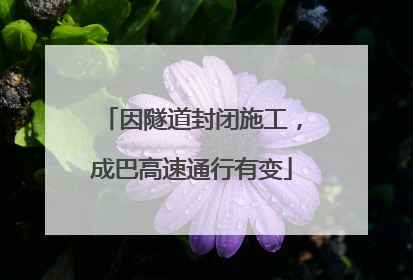 因隧道封闭施工，成巴高速通行有变