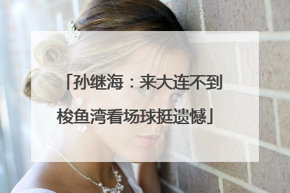 孙继海：来大连不到梭鱼湾看场球挺遗憾