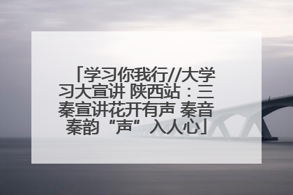 学习你我行//大学习大宣讲 陕西站：三秦宣讲花开有声 秦音秦韵“声”入人心
