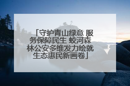 守护青山绿意 服务保障民生 蛟河森林公安多维发力绘就生态惠民新画卷