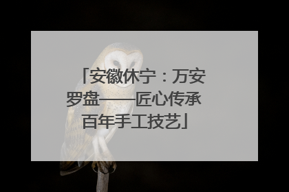 安徽休宁：万安罗盘——匠心传承百年手工技艺
