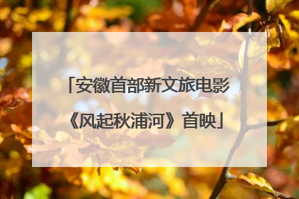 安徽首部新文旅电影《风起秋浦河》首映