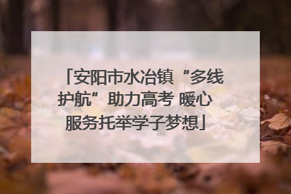 安阳市水冶镇“多线护航”助力高考 暖心服务托举学子梦想