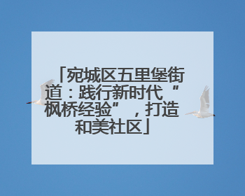 宛城区五里堡街道：践行新时代“枫桥经验”，打造和美社区
