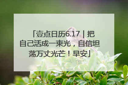 壹点日历6.17｜把自己活成一束光，自信坦荡万丈光芒！早安