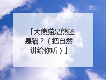 大熊猫是熊还是猫？（把自然讲给你听）