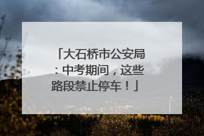 大石桥市公安局：中考期间，这些路段禁止停车！