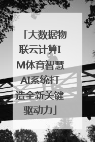 大数据物联云计算IM体育智慧AI系统打造全新关键驱动力