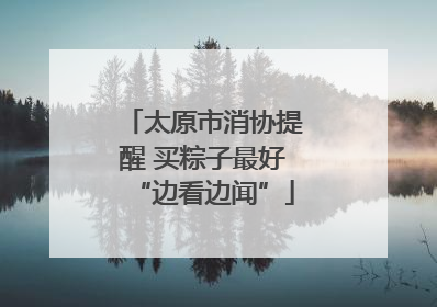 太原市消协提醒 买粽子最好“边看边闻”
