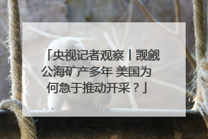 央视记者观察丨觊觎公海矿产多年 美国为何急于推动开采？