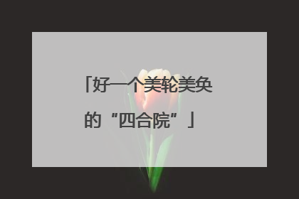 好一个美轮美奂的“四合院”