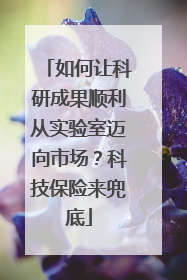 如何让科研成果顺利从实验室迈向市场？科技保险来兜底