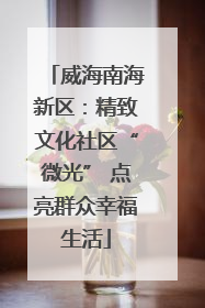 威海南海新区：精致文化社区“微光” 点亮群众幸福生活