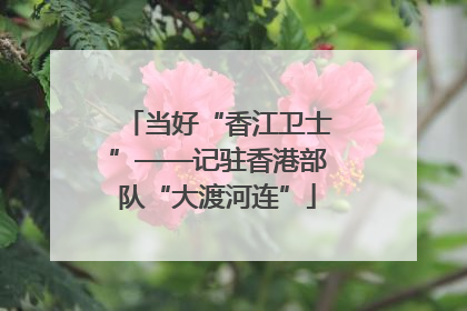 当好“香江卫士”——记驻香港部队“大渡河连”