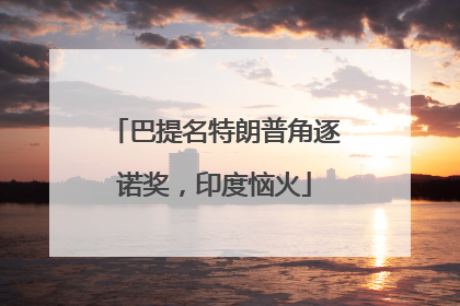 巴提名特朗普角逐诺奖，印度恼火