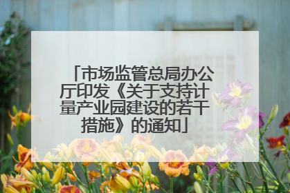 市场监管总局办公厅印发《关于支持计量产业园建设的若干措施》的通知