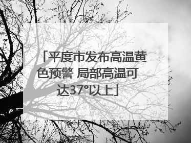 平度市发布高温黄色预警 局部高温可达37°以上