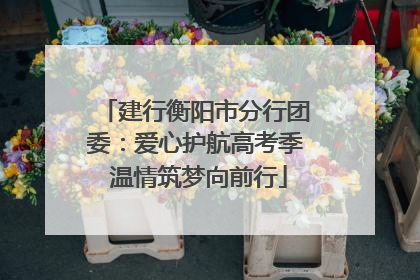 建行衡阳市分行团委：爱心护航高考季 温情筑梦向前行