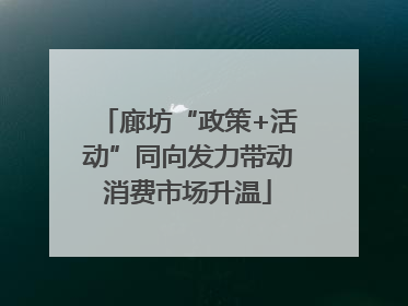 廊坊“政策+活动”同向发力带动消费市场升温