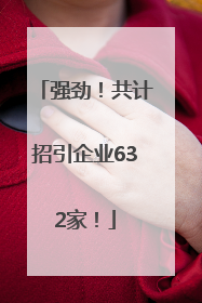 强劲！共计招引企业632家！