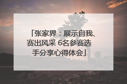 张家界：展示自我、赛出风采 6名参赛选手分享心得体会