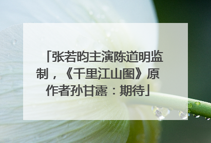 张若昀主演陈道明监制，《千里江山图》原作者孙甘露：期待
