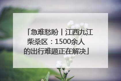 急难愁盼丨江西九江柴桑区：1500余人的出行难题正在解决