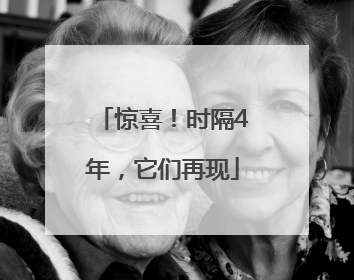 惊喜！时隔4年，它们再现