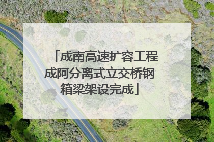 成南高速扩容工程成阿分离式立交桥钢箱梁架设完成
