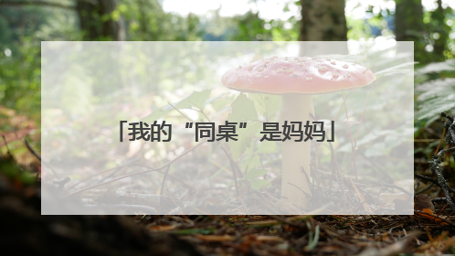 我的“同桌”是妈妈