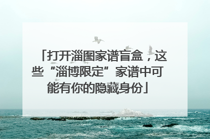 打开淄图家谱盲盒，这些“淄博限定”家谱中可能有你的隐藏身份