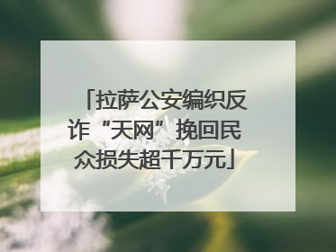 拉萨公安编织反诈“天网”挽回民众损失超千万元