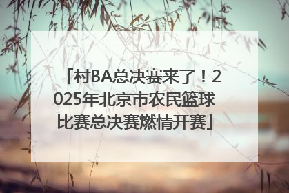 村BA总决赛来了！2025年北京市农民篮球比赛总决赛燃情开赛