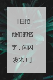 日照：他们的名字，闪闪发光！