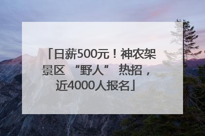 日薪500元！神农架景区 “野人” 热招，近4000人报名