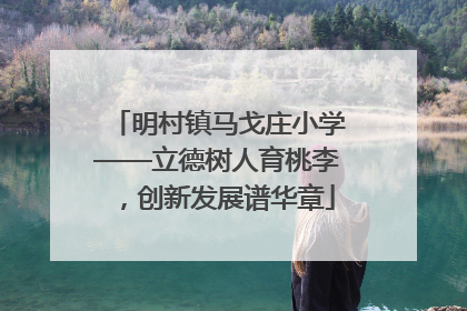 明村镇马戈庄小学——立德树人育桃李，创新发展谱华章