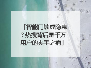 智能门锁成隐患？热搜背后是千万用户的夹手之痛