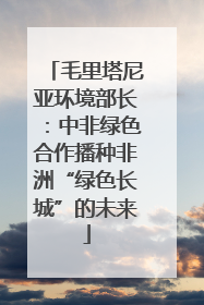 毛里塔尼亚环境部长：中非绿色合作播种非洲“绿色长城”的未来