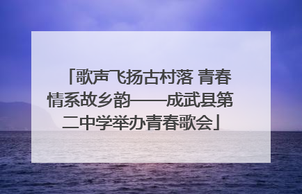 歌声飞扬古村落 青春情系故乡韵——成武县第二中学举办青春歌会