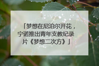 梦想在尼泊尔开花，宁诺推出青年支教纪录片《梦想二次方》