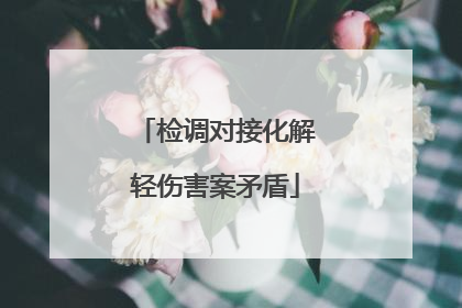 检调对接化解轻伤害案矛盾