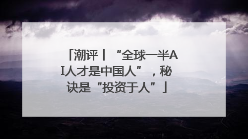 潮评丨“全球一半AI人才是中国人”，秘诀是“投资于人”
