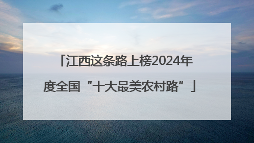 江西这条路上榜2024年度全国“十大最美农村路”