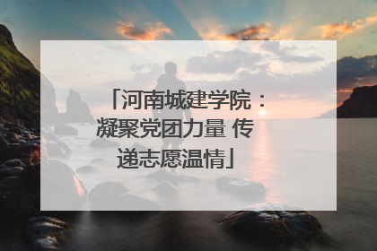 河南城建学院：凝聚党团力量 传递志愿温情