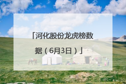 河化股份龙虎榜数据（6月3日）